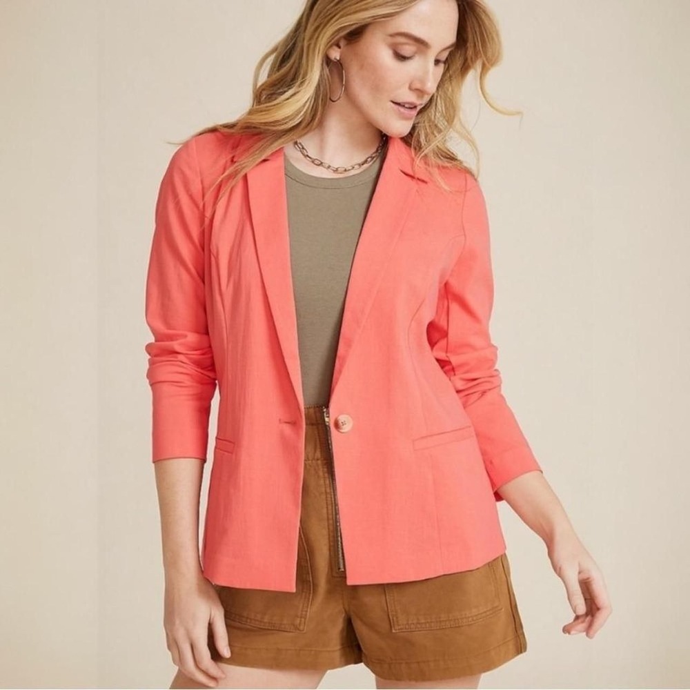 Maurices Single-Button Blazer Coral 1X NWT